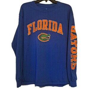 Fanatics Men's Blue University Of Florida Gators Long Sleeved T Shirt Size Large